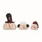 Transpac 11" Multicolor Plush Snowman Head Decor Set of 3 - Christmas Tabletop Figurines, Polyester, Indoor Use, Spot Clean